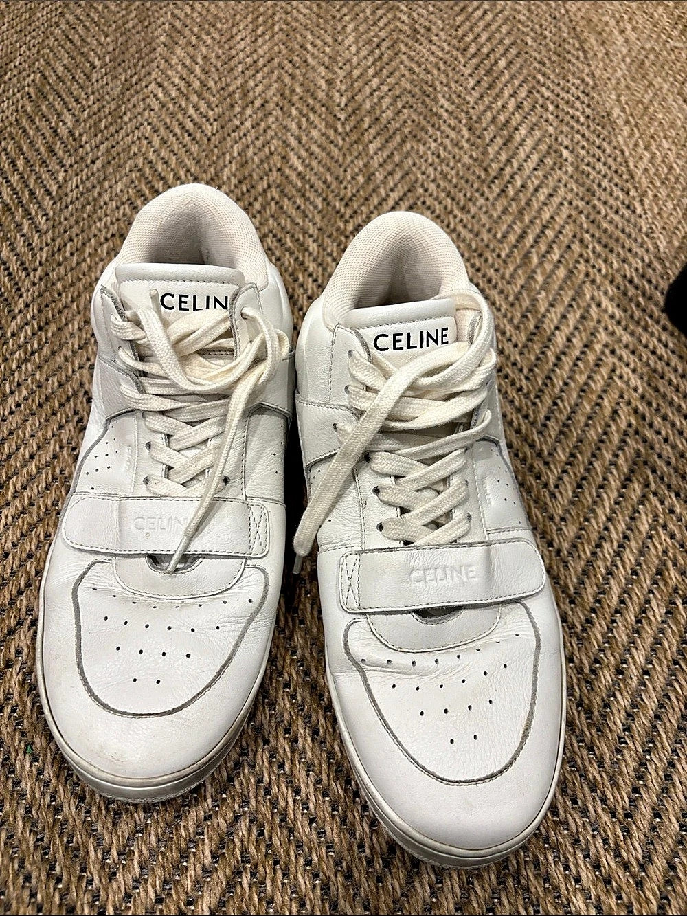 Celine Mid Sneaker in Optical White Calfskin Optical White Sneakers